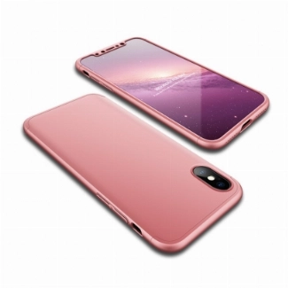 Apple iPhone X Kılıf 3 Parçalı 360 Tam Korumalı Rubber Kapak - Rose Gold