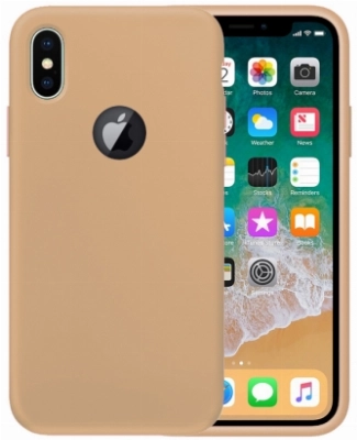 Apple iPhone X Kılıf İnce Soft Mat Renkli Esnek Silikon Kapak - Gold