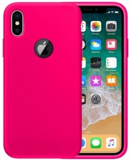 Apple iPhone X Kılıf İnce Soft Mat Renkli Esnek Silikon Kapak - Pembe