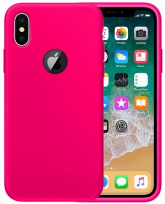 Apple iPhone X Kılıf İnce Soft Mat Renkli Esnek Silikon Kapak - Pembe