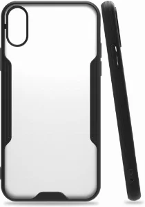 Apple iPhone X Kılıf Kamera Lens Korumalı Arkası Şeffaf Silikon Kapak - Siyah