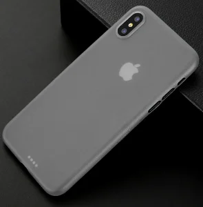 Apple iPhone X Kılıf Mat Şeffaf Esnek Kaliteli Ultra İnce PP Silikon  - Gri