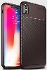 Apple iPhone X Kılıf Silikon Parmak İzi Bırakmayan Karbon Soft Negro Kapak - Kahve