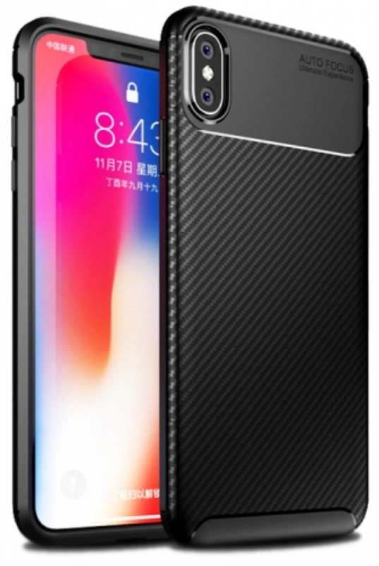 Apple iPhone X Kılıf Silikon Parmak İzi Bırakmayan Karbon Soft Negro Kapak - Siyah