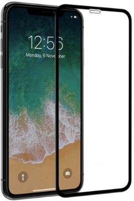 Apple iPhone X Kırılmaz Cam Tam Kaplayan EKS Glass Ekran Koruyucu - Siyah