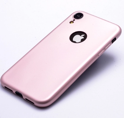 Apple iPhone Xr Kılıf İnce Soft Mat Renkli Esnek Silikon Kapak - Rose Gold