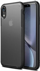 Apple iPhone Xr Kılıf Volks Serisi Kenarları Silikon Arkası Şeffaf Sert Kapak - Siyah