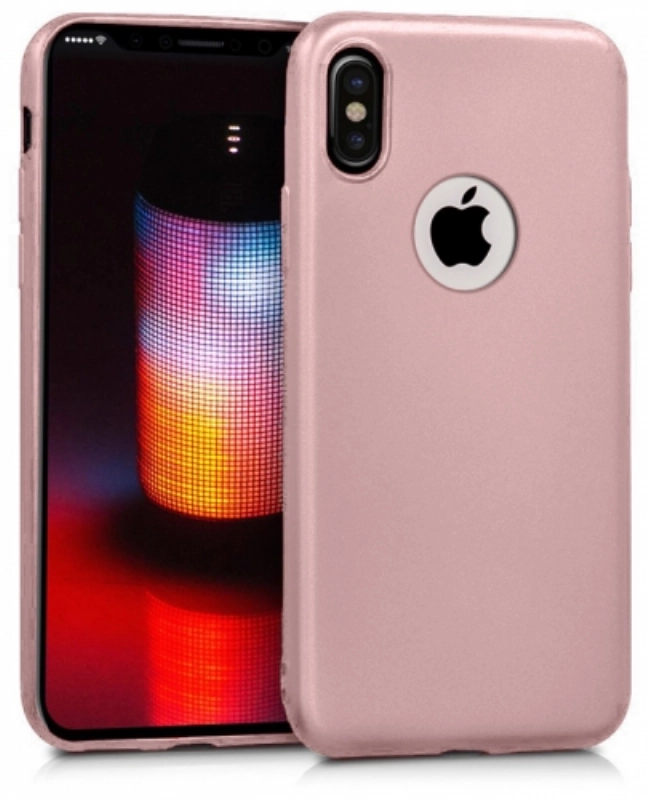 Apple iPhone Xs Kılıf İnce Soft Mat Renkli Esnek Silikon Kapak - Rose Gold