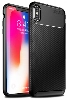 Apple iPhone Xs Kılıf Silikon Parmak İzi Bırakmayan Karbon Soft Negro Kapak - Siyah