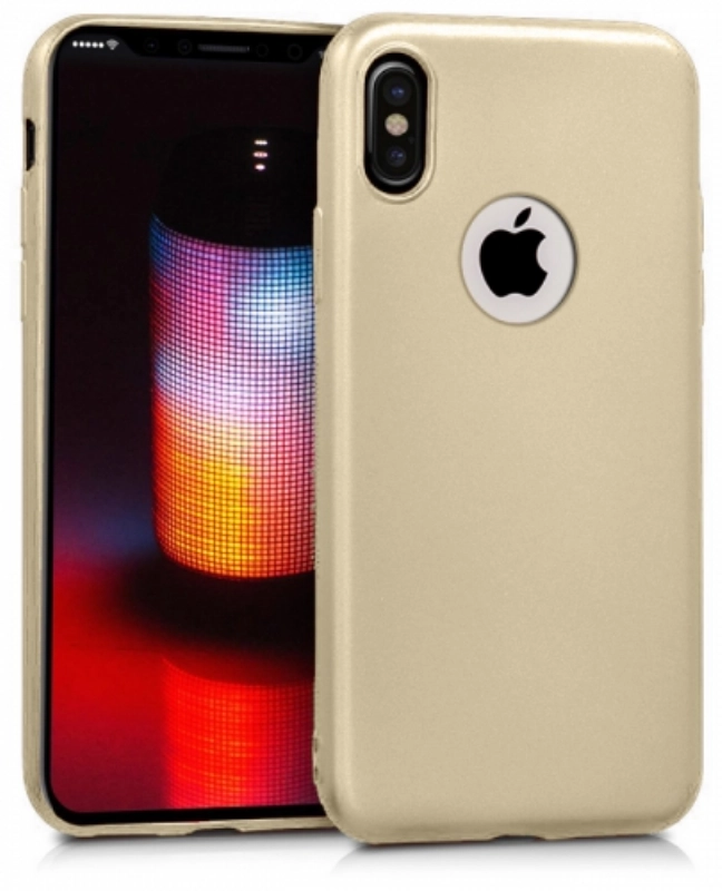 Apple iPhone Xs Max Kılıf İnce Soft Mat Renkli Esnek Silikon Kapak - Gold