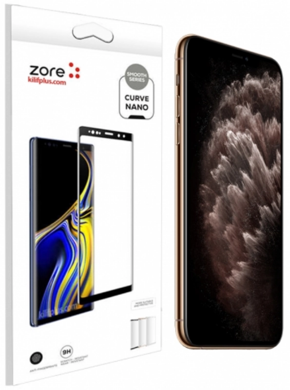 Apple iPhone Xs Max Tam Kapatan Eğimli Esnek Ekran Koruyucu Short Curve Nano