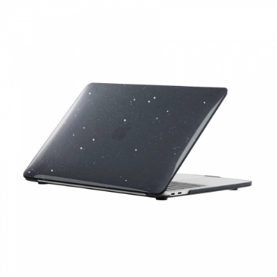 Apple Macbook 16.2 2021 A2485 Koruyucu MSoft Allstar Yaldızlı Kristal Kapak - Siyah