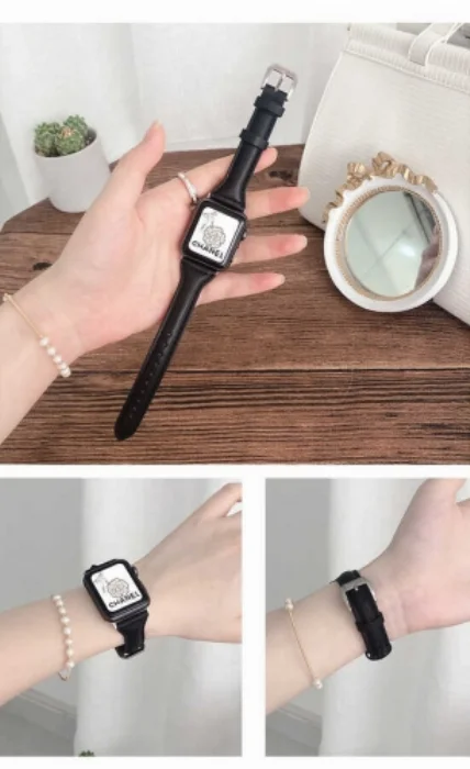 Apple Watch 38mm Deri Kordon KRD-28 - Siyah