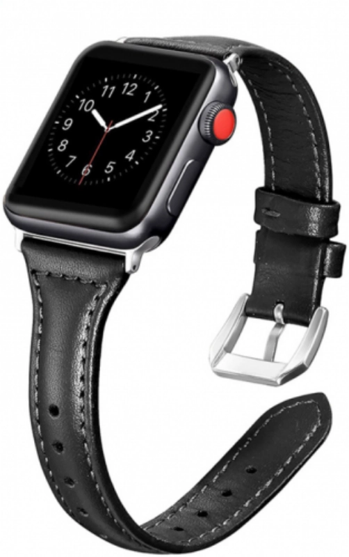 Apple Watch 38mm Deri Kordon KRD-28 - Siyah