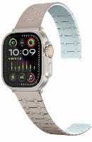 Apple Watch 38mm Kordon Çizgili Desenli Silikon KRD-111 Kordon - Haki
