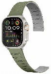 Apple Watch 38mm Kordon Çizgili Desenli Silikon KRD-111 Kordon - Yeşil