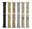 Apple Watch 38mm Kordon KRD-48 Metal Strap Kayış Üçgen Parçalı - Gümüş - Gold