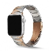 Apple Watch 38mm Kordon KRD-48 Metal Strap Kayış Üçgen Parçalı - Gümüş - Rose