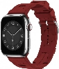 Apple Watch 38mm Kordon Metal Toka Tasarımlı KRD-92 Silikon Kordon - Kırmızı