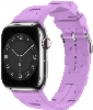 Apple Watch 38mm Kordon Metal Toka Tasarımlı KRD-92 Silikon Kordon - Lila