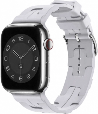 Apple Watch 38mm Kordon Metal Toka Tasarımlı KRD-92 Silikon Kordon - Mavi Açık