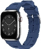 Apple Watch 38mm Kordon Metal Toka Tasarımlı KRD-92 Silikon Kordon - Mavi