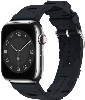 Apple Watch 38mm Kordon Metal Toka Tasarımlı KRD-92 Silikon Kordon - Midnight