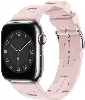 Apple Watch 38mm Kordon Metal Toka Tasarımlı KRD-92 Silikon Kordon - Pembe Açık