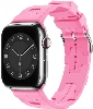 Apple Watch 38mm Kordon Metal Toka Tasarımlı KRD-92 Silikon Kordon - Pembe