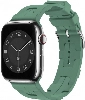 Apple Watch 38mm Kordon Metal Toka Tasarımlı KRD-92 Silikon Kordon - Petrol Yeşil