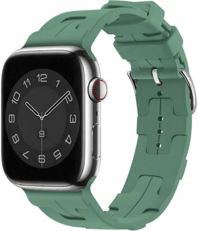 Apple Watch 38mm Kordon Metal Toka Tasarımlı KRD-92 Silikon Kordon - Petrol Yeşil