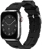 Apple Watch 38mm Kordon Metal Toka Tasarımlı KRD-92 Silikon Kordon - Siyah