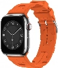 Apple Watch 38mm Kordon Metal Toka Tasarımlı KRD-92 Silikon Kordon - Turuncu