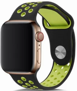 Apple Watch 38mm Kordon Spor Silikon Delikli KRD-02 - Koyu Yeşil
