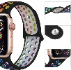 Apple Watch 38mm Kordon Spor Silikon Delikli KRD-02 - Pride Siyah