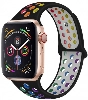 Apple Watch 38mm Kordon Spor Silikon Delikli KRD-02 - Pride Siyah