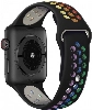 Apple Watch 38mm Kordon Spor Silikon Delikli KRD-02 - Pride Siyah