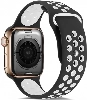 Apple Watch 38mm Kordon Spor Silikon Delikli KRD-02 - Siyah