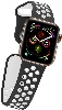 Apple Watch 38mm Kordon Spor Silikon Delikli KRD-02 - Siyah