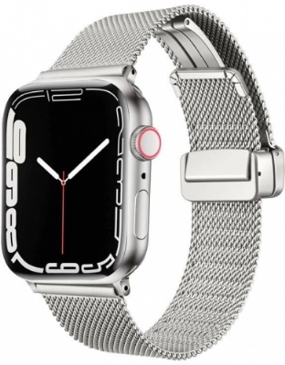 Apple Watch 38mm Kordon Zore KRD-85 22mm Metal Kordon - Gümüş