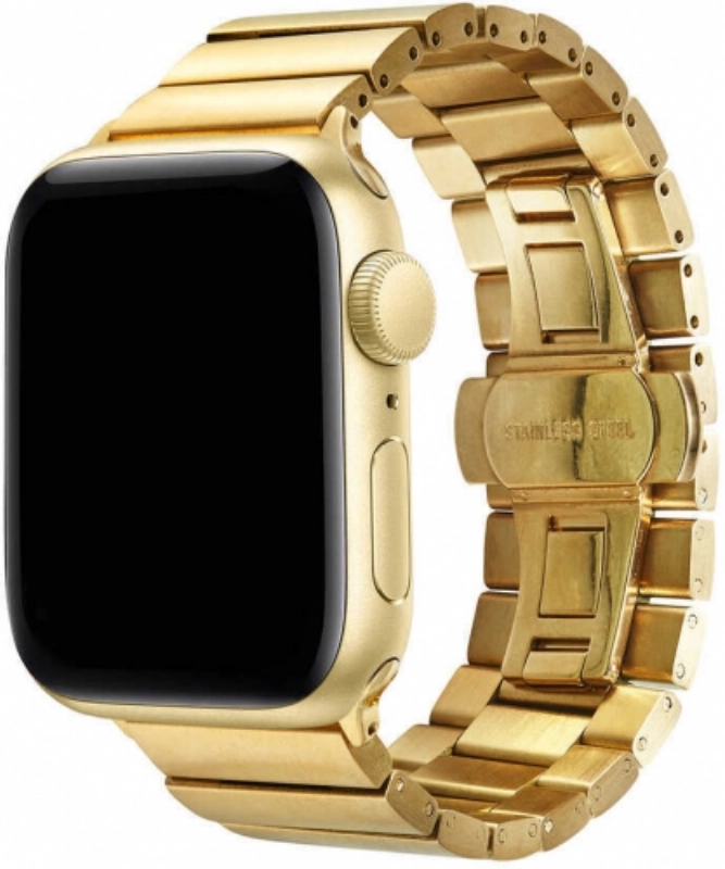 Apple Watch 38mm KRD-41 Ayarlanabilir Metal Kordon - Gold