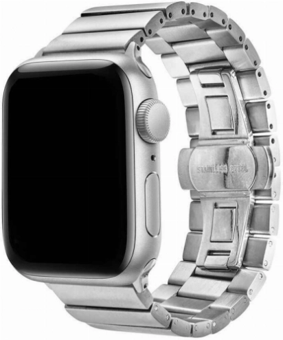 Apple Watch 44mm KRD-41 Ayarlanabilir Metal Kordon - Gümüş