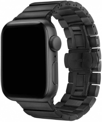 Apple Watch 42mm KRD-41 Ayarlanabilir Metal Kordon - Siyah