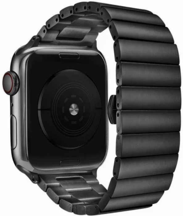 Apple Watch 42mm KRD-41 Ayarlanabilir Metal Kordon - Siyah