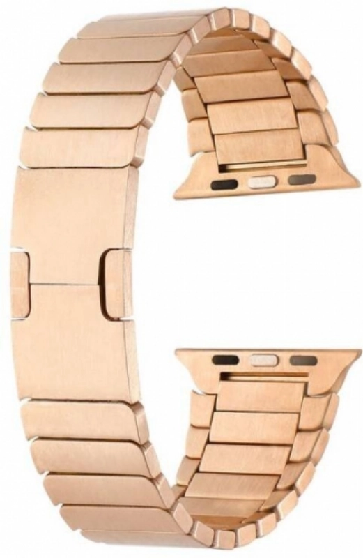 Apple Watch 38mm Metal Kordon Çizgi Tasarım Şık Ve Dayanıklı KRD-82 - Rose Gold