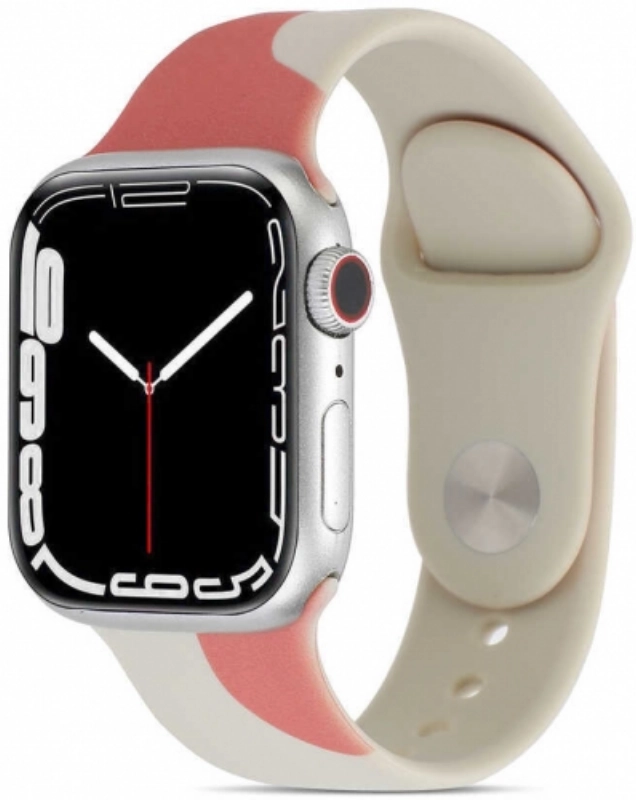 Apple Watch 38mm Silikon Kordon Renkli Desenli Esnek KRD-62 - Rouge Powder