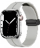 Apple Watch 38mm Silikon Kordon Zore KRD-84 Soft Pürüzsüz Metal Toka - Gri