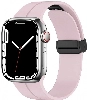 Apple Watch 38mm Silikon Kordon Zore KRD-84 Soft Pürüzsüz Metal Toka - Gri