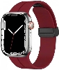 Apple Watch 38mm Silikon Kordon Zore KRD-84 Soft Pürüzsüz Metal Toka - Koyu Mor