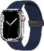 Apple Watch 38mm Silikon Kordon Zore KRD-84 Soft Pürüzsüz Metal Toka - Lacivert